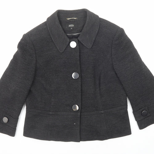 Marks and Spencer Womens Grey Jacket Blazer Size 14 Button