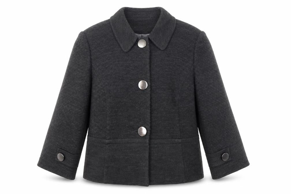 Front view of Marks & Spencer women’s grey jacket blazer, size UK 14, button