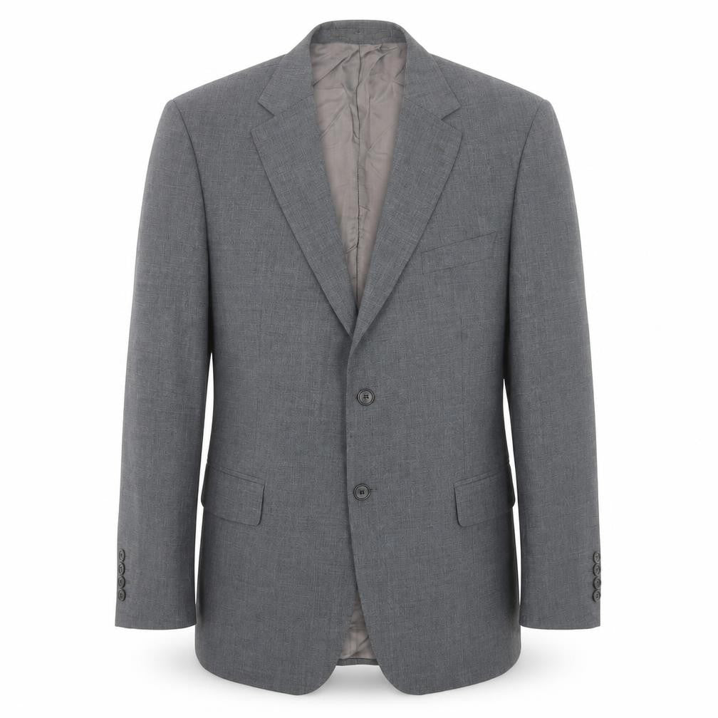 Front view of Marks & Spencer men’s grey polyester jacket suit jacket, size 42, regular