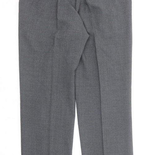 Marks and Spencer Mens Grey Polyester Dress Pants Trousers Size 36 in L31 in Regular Zip