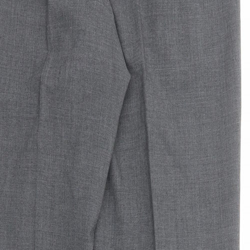 Marks and Spencer Mens Grey Polyester Dress Pants Trousers Size 36 in L31 in Regular Zip