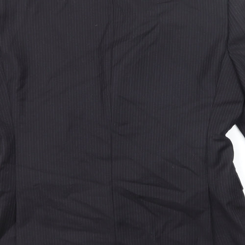 French Connection Mens Black Striped Wool Jacket Suit Jacket Size 38 Regular