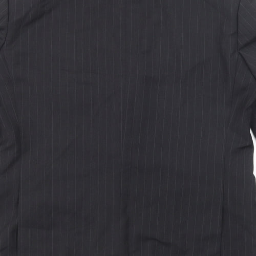 Marks and Spencer Mens Black Striped Wool Jacket Suit Jacket Size 40 Regular