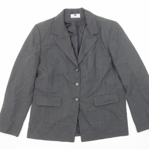 Paul Seperates Womens Grey Polyester Jacket Suit Jacket Size 16