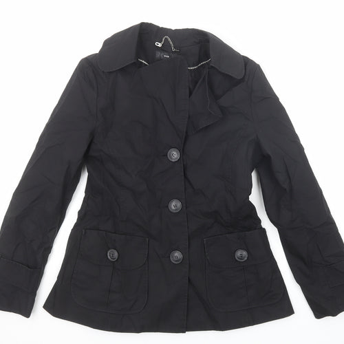 H&M Womens Black Jacket Size 8 Button