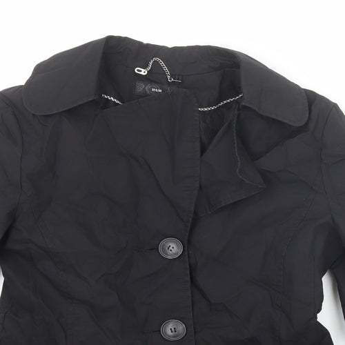 H&M Womens Black Jacket Size 8 Button