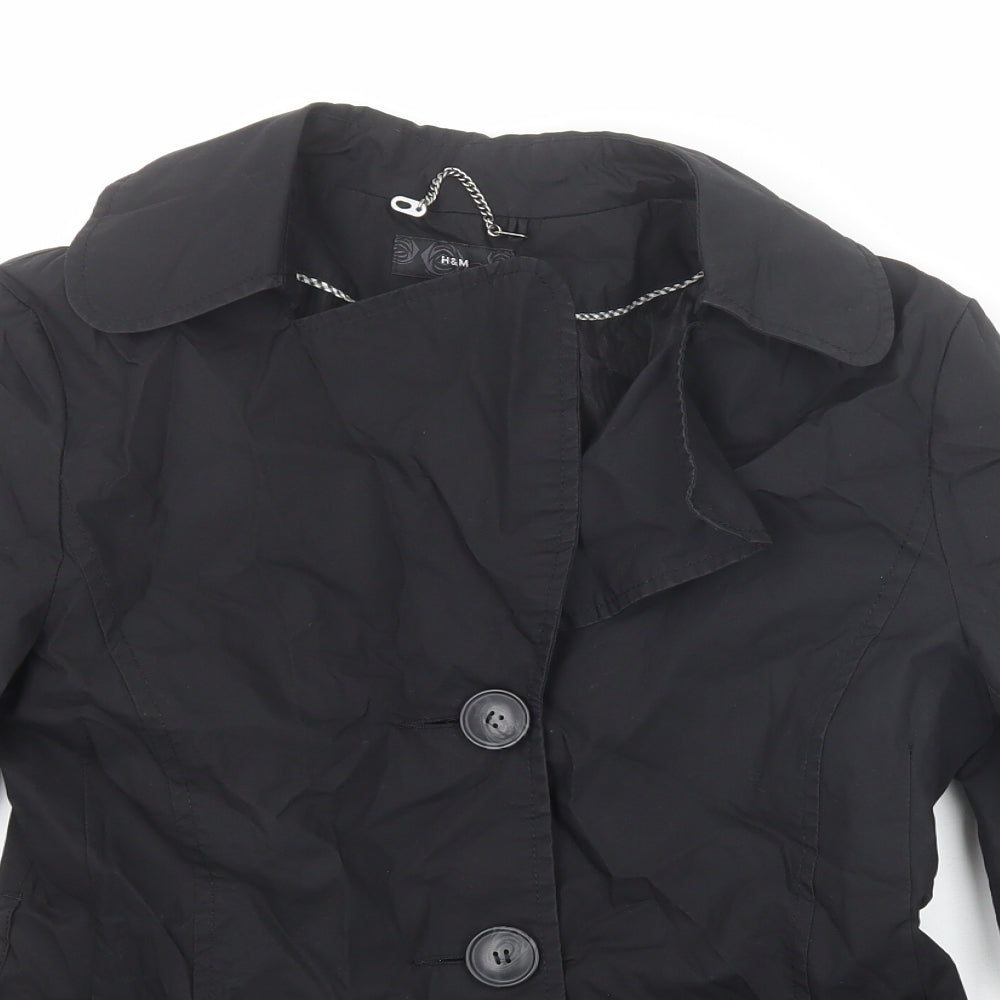 H&M Womens Black Jacket Size 8 Button
