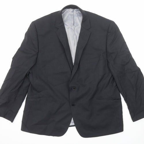 Performance Suit Mens Blue Wool Jacket Suit Jacket Size 48 Regular