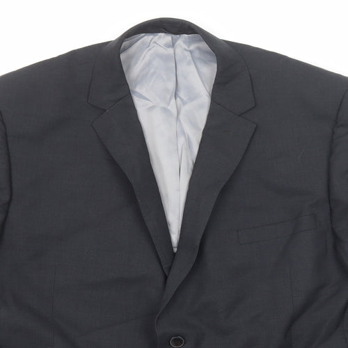 Performance Suit Mens Blue Wool Jacket Suit Jacket Size 48 Regular