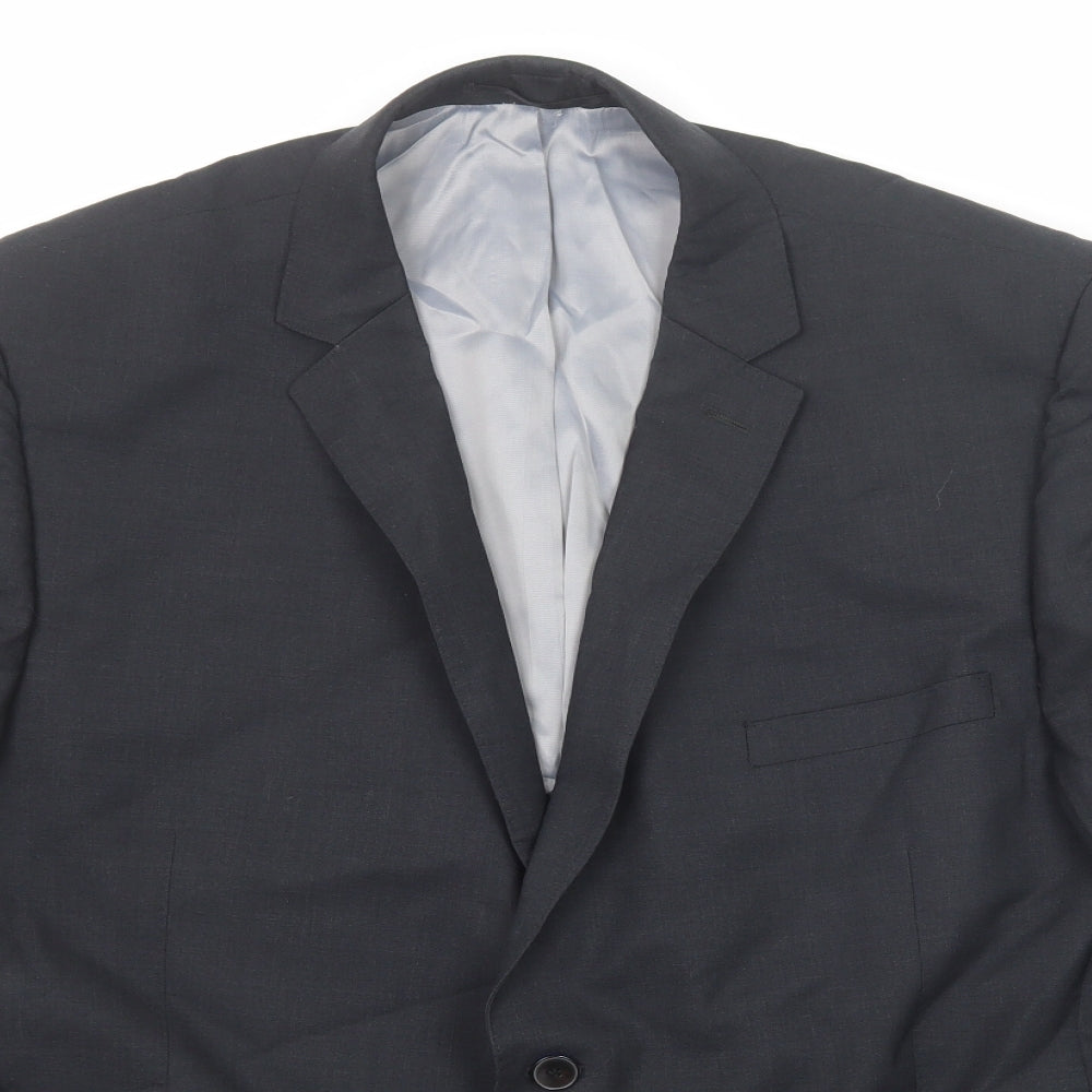 Performance Suit Mens Blue Wool Jacket Suit Jacket Size 48 Regular