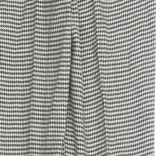 Long Tall Sally Womens Black Geometric Wool Trousers Size 14 Regular Zip
