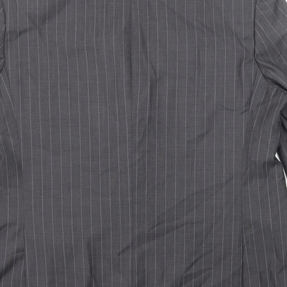Marks and Spencer Mens Grey Striped Wool Jacket Suit Jacket Size 46 Regular