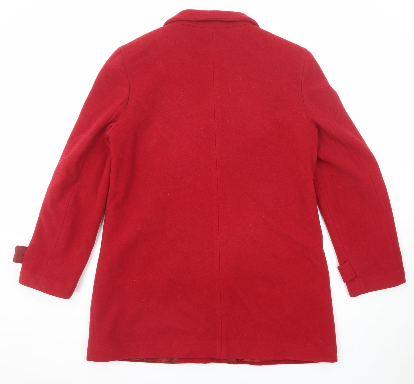BHS Womens Red Overcoat Coat Size 14 Button