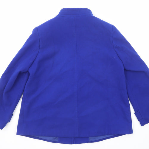 Wardrobe Womens Blue Jacket Blazer Size 14 Button