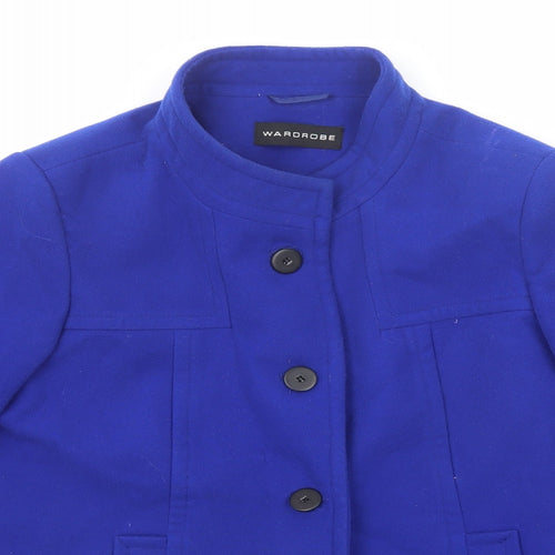 Wardrobe Womens Blue Jacket Blazer Size 14 Button