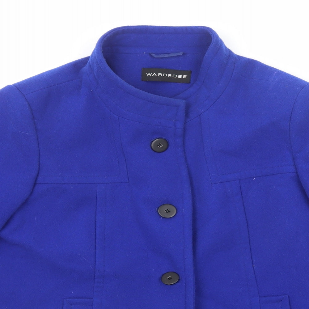 Wardrobe Womens Blue Jacket Blazer Size 14 Button