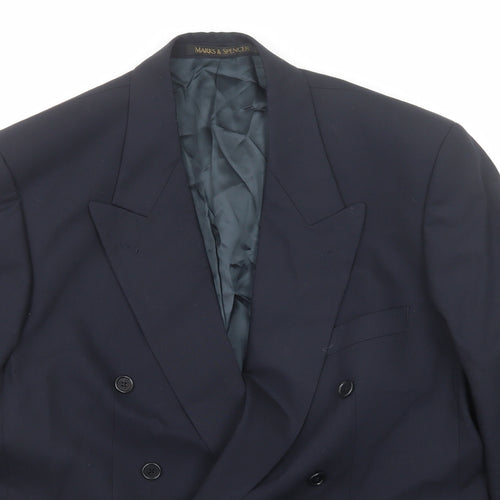 Marks and Spencer Mens Blue Wool Jacket Suit Jacket Size 42 Regular