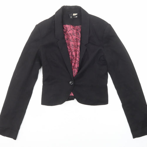 Divided by H&M Womens Black Jacket Blazer Size 6 Button