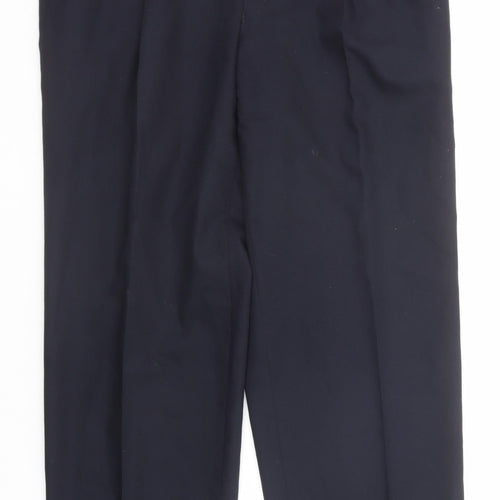 Marks and Spencer Mens Blue Wool Dress Pants Trousers Size 38 in L29 in Regular Zip