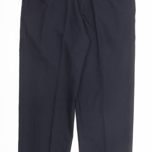 Marks and Spencer Mens Blue Wool Dress Pants Trousers Size 38 in L29 in Regular Zip