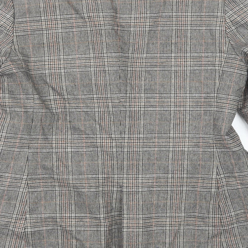 Zara Womens Grey Plaid Polyester Jacket Blazer Size S
