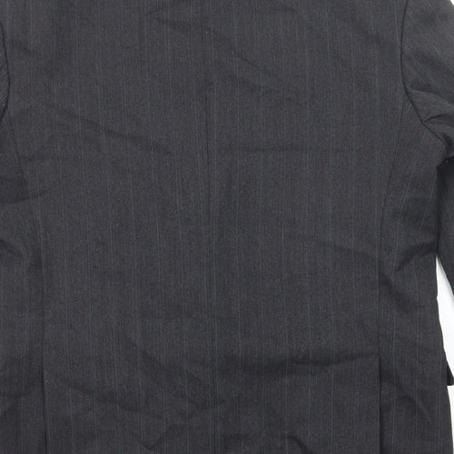 Burton Mens Grey Striped Polyester Jacket Suit Jacket Size 42 Regular