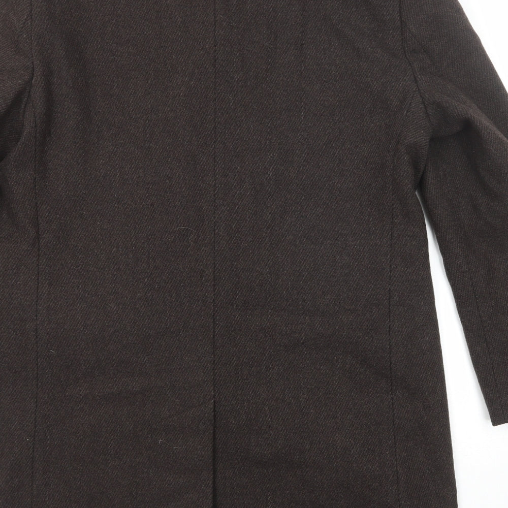 RJR.John Rocha Mens Brown Overcoat Coat Size L Button