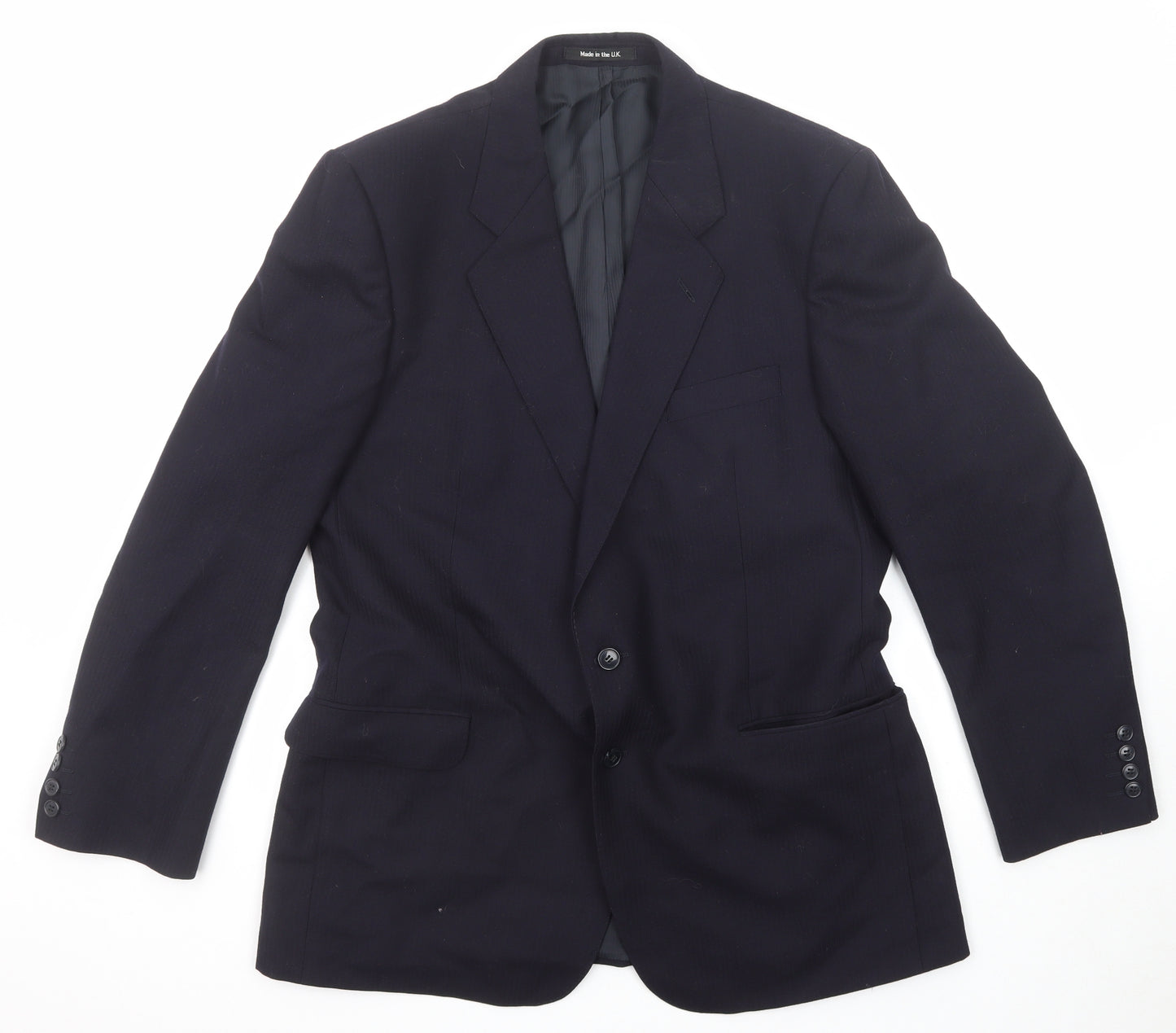 St Michael Mens Blue Wool Jacket Suit Jacket Size 42 Regular