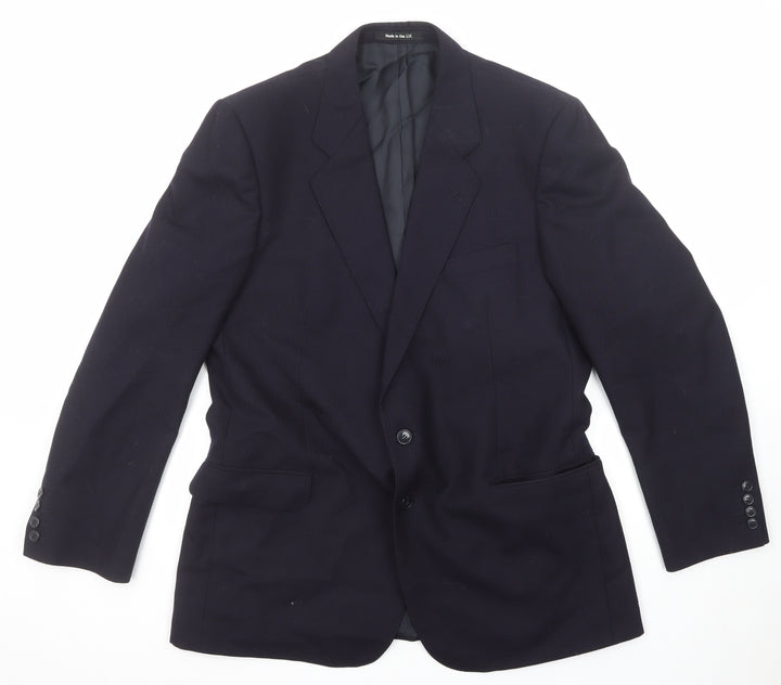 St Michael Mens Blue Wool Jacket Suit Jacket Size 42 Regular