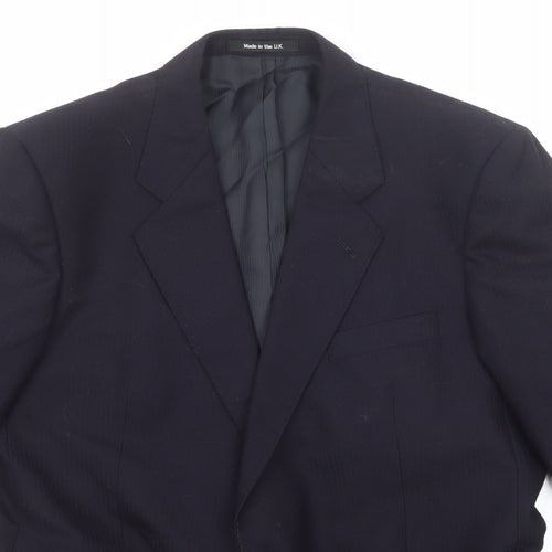St Michael Mens Blue Wool Jacket Suit Jacket Size 42 Regular