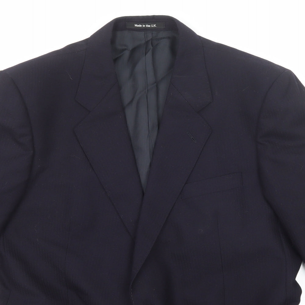St Michael Mens Blue Wool Jacket Suit Jacket Size 42 Regular