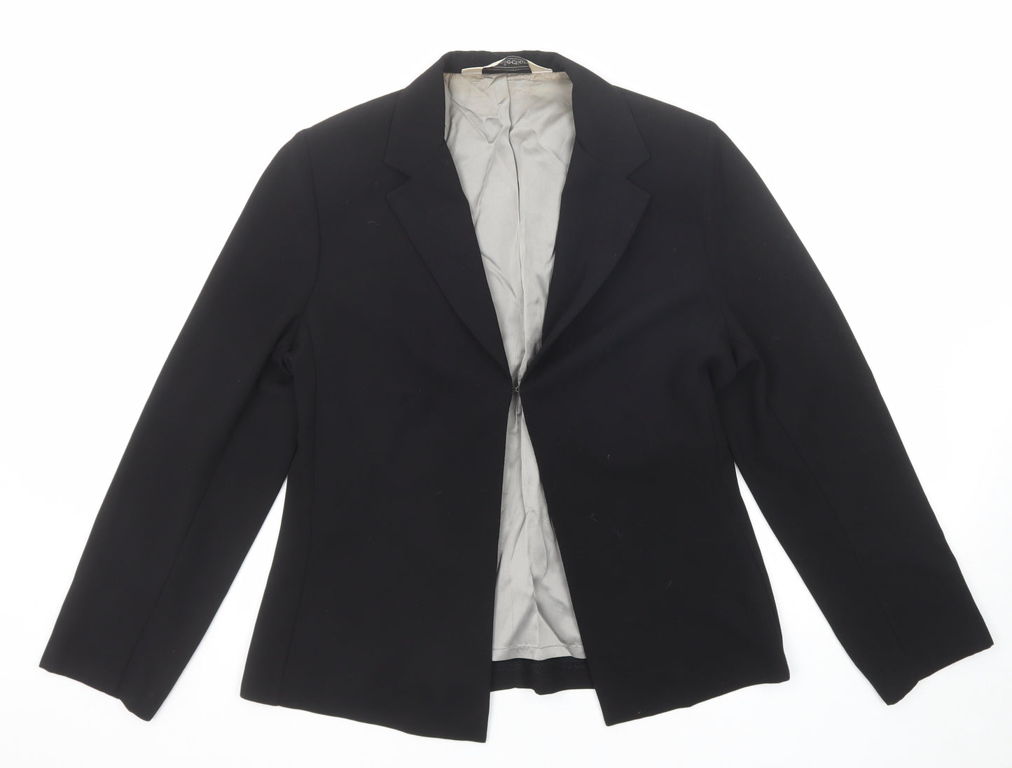 NL Collection Womens Black Jacket Blazer Size 12 Hook & Eye