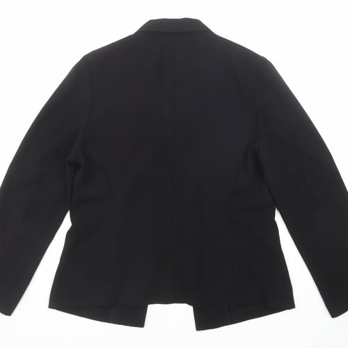 NL Collection Womens Black Jacket Blazer Size 12 Hook & Eye
