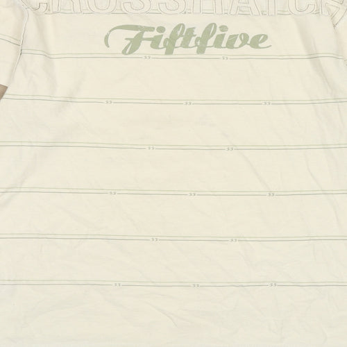 Crosshatch Mens Multicoloured Striped Cotton T-Shirt Size XL Round Neck - Undershirt Details, logo detail, skull graphic