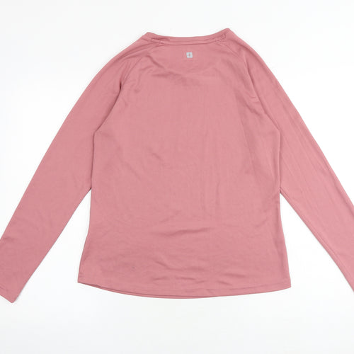 Mountain Warehouse Womens Pink Polyester Pullover T-Shirt Size S Round Neck Pullover