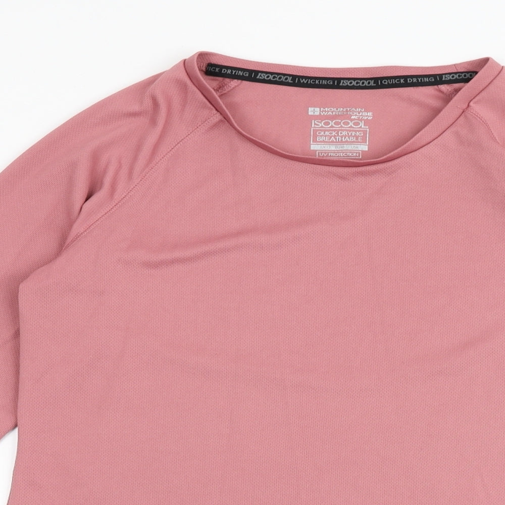 Mountain Warehouse Womens Pink Polyester Pullover T-Shirt Size S Round Neck Pullover