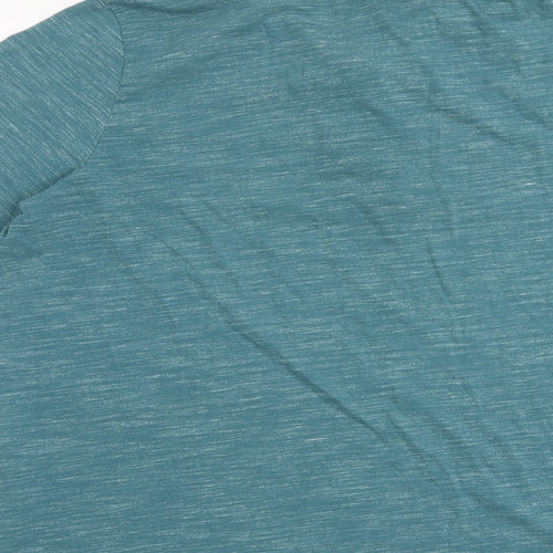 Mountain Warehouse Mens Green Cotton Polo Size XL Collared Button