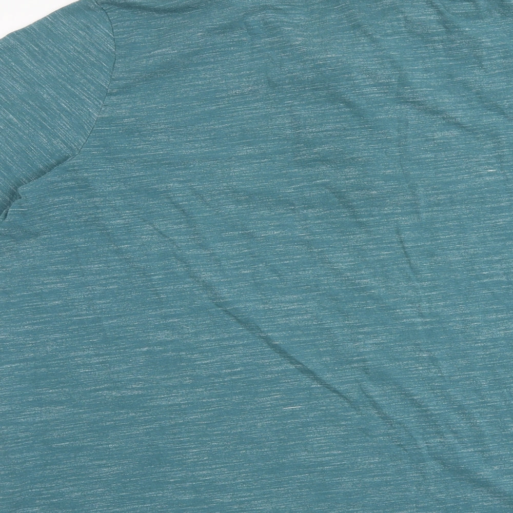 Mountain Warehouse Mens Green Cotton Polo Size XL Collared Button