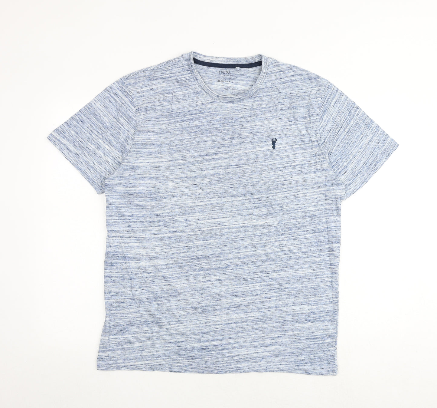 NEXT Mens Blue Cotton T-Shirt Size L Round Neck