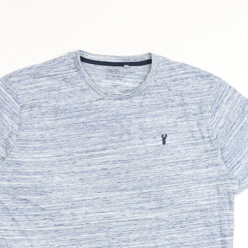 NEXT Mens Blue Cotton T-Shirt Size L Round Neck
