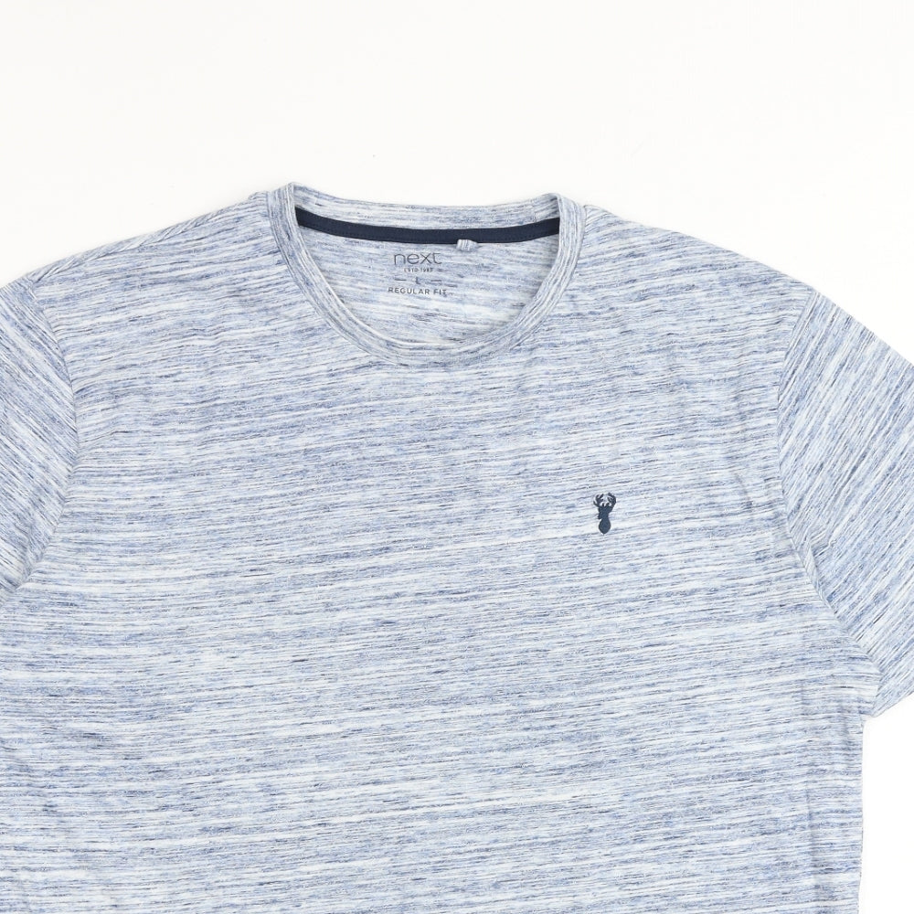 NEXT Mens Blue Cotton T-Shirt Size L Round Neck