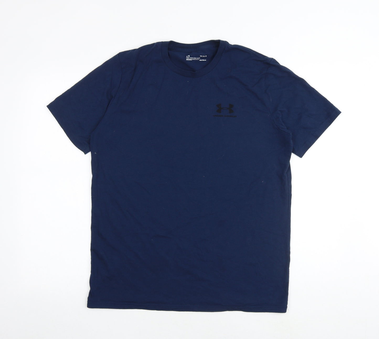 Under armour Mens Blue Polyester T-Shirt Size L Round Neck