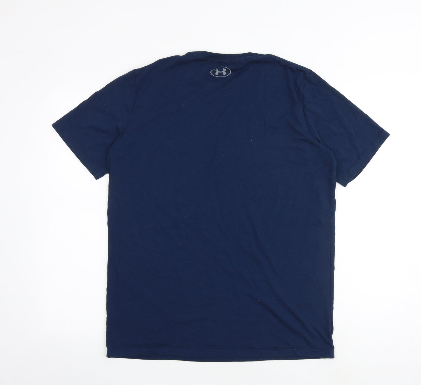 Under armour Mens Blue Polyester T-Shirt Size L Round Neck