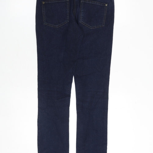 Dorothy Perkins Womens Blue Cotton Straight Jeans Size 6 Regular Zip