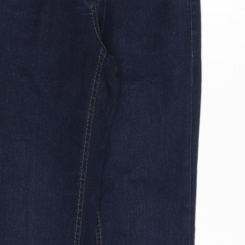 Dorothy Perkins Womens Blue Cotton Straight Jeans Size 6 Regular Zip