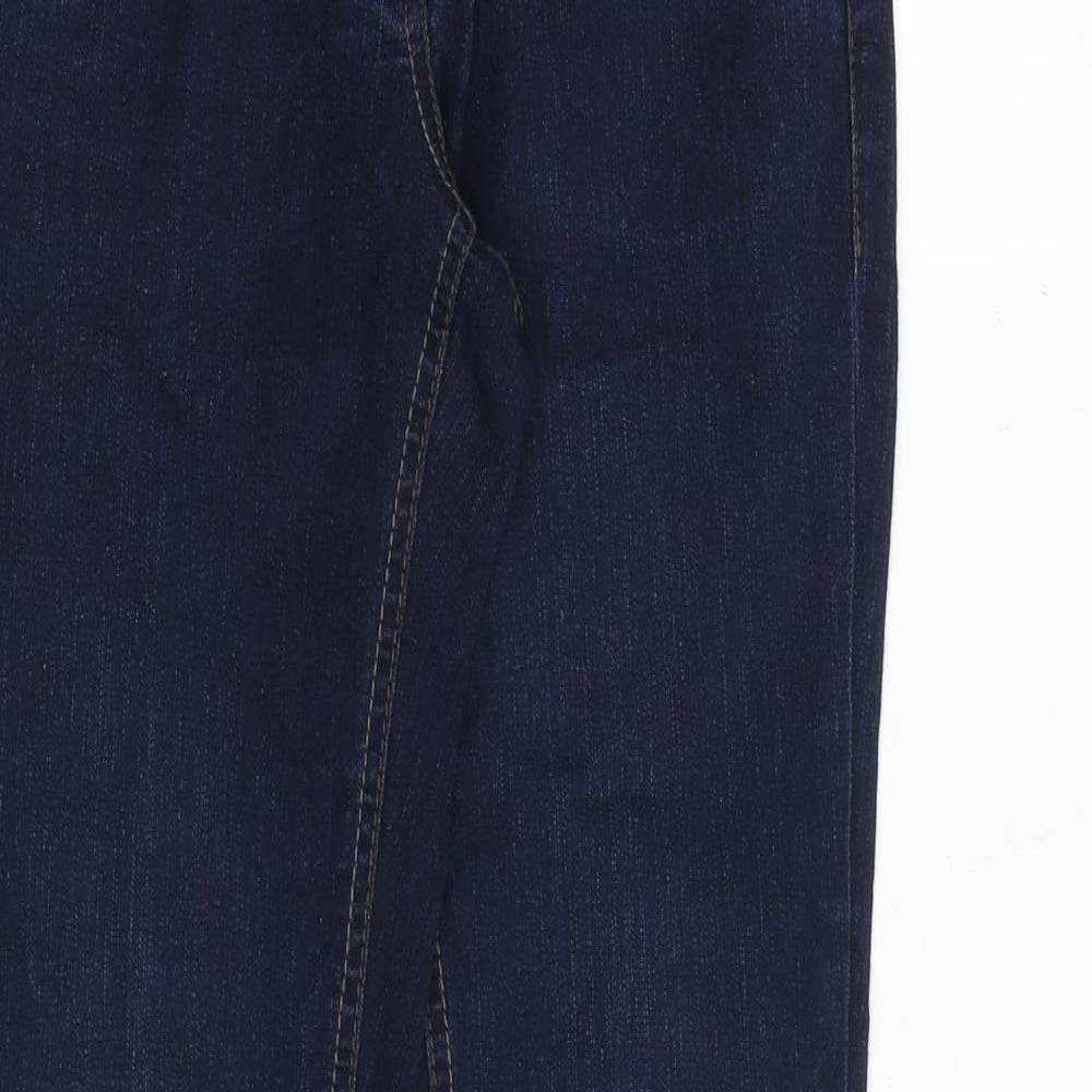 Dorothy Perkins Womens Blue Cotton Straight Jeans Size 6 Regular Zip
