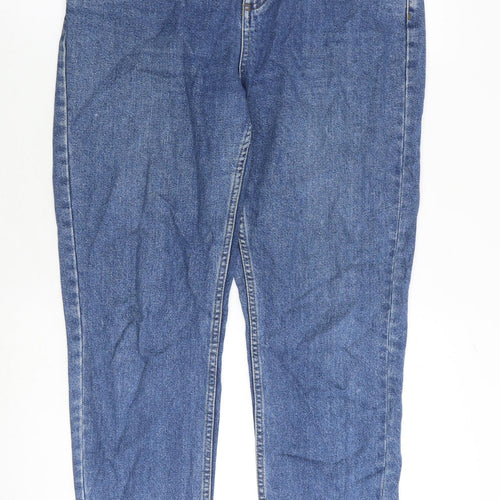 Topshop Womens Blue Cotton Mom Jeans Size 30 in Regular Zip