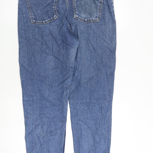 Topshop Womens Blue Cotton Mom Jeans Size 30 in Regular Zip