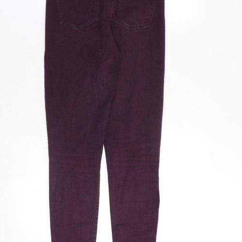 Topshop Womens Purple Cotton Skinny Jeans Size 26 in Regular Zip