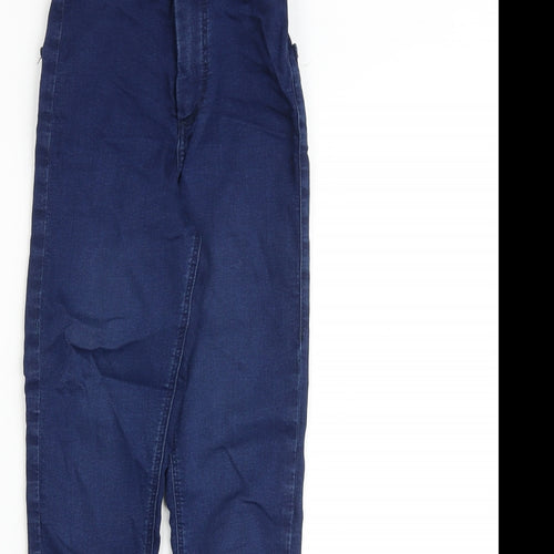 Topshop Womens Blue Cotton Skinny Jeans Size 24 in L28 in Regular Zip